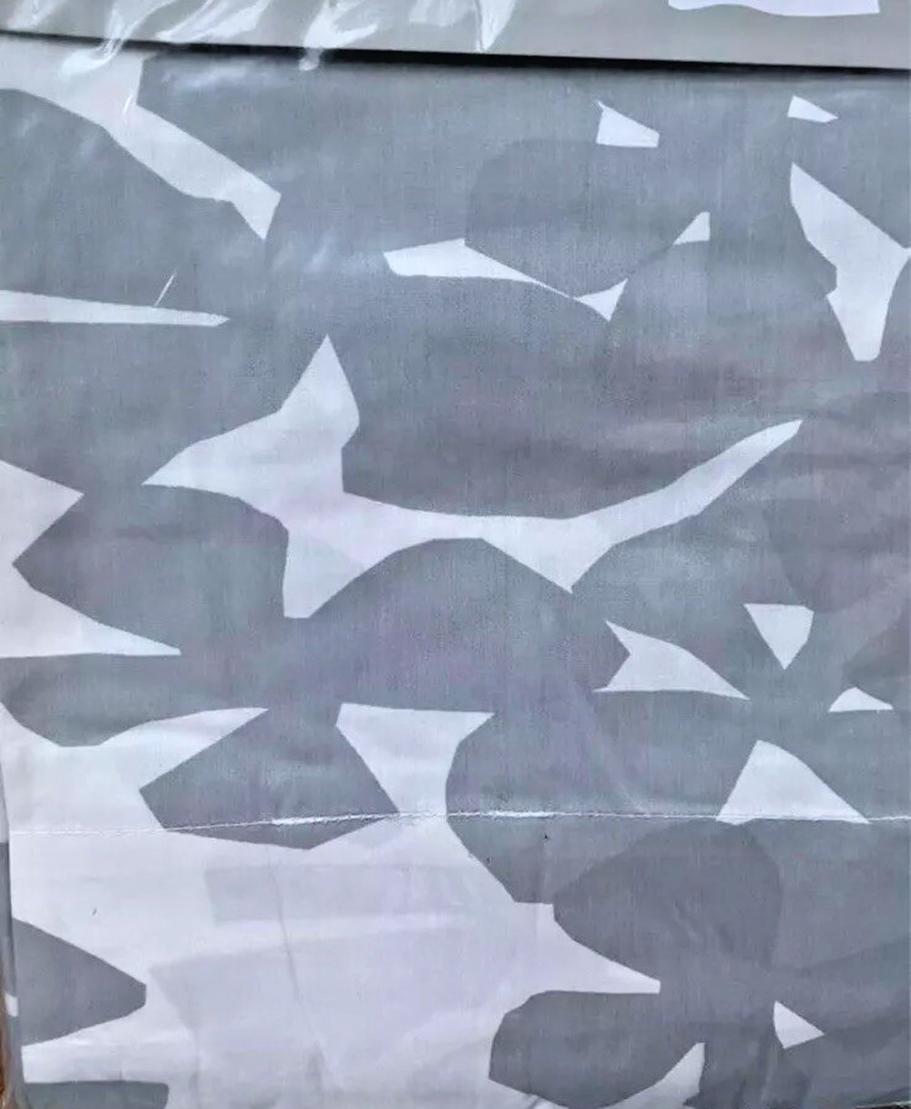 Ikea PETRA Window Drapes Curtains 57x118” Gray White Modern Cotton NEW One Pair